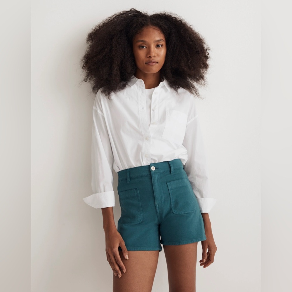 Madewell Teal Jean Shorts